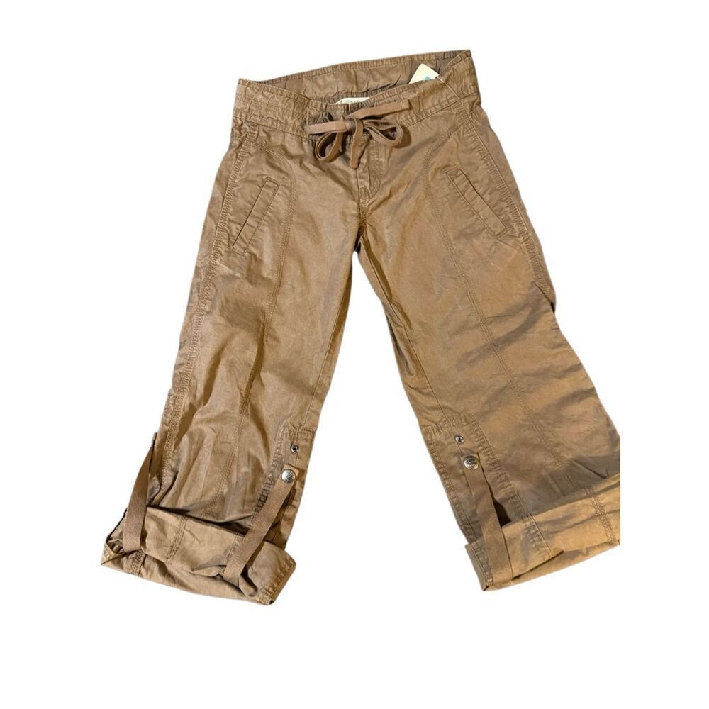 Girls capris drawstring brown pants 7-8 year old